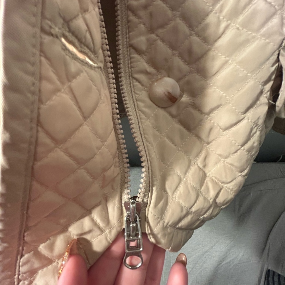 Talbots Quilted Beige Utility Jacket - Picture 6 of 7